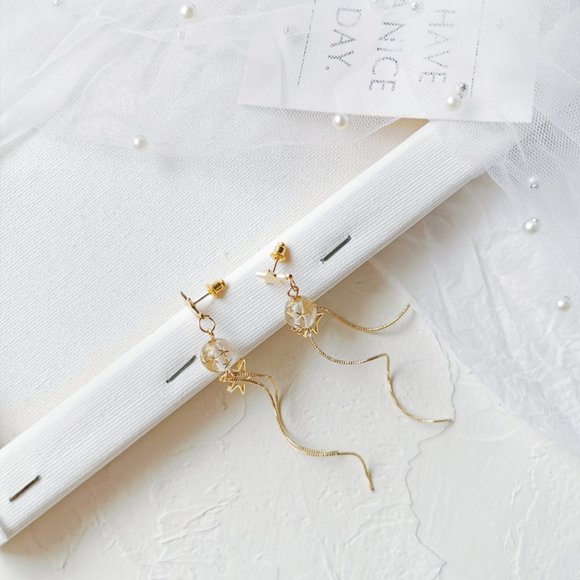 💕Last one Resin Star Tassel Earrings - Picture 6 of 8